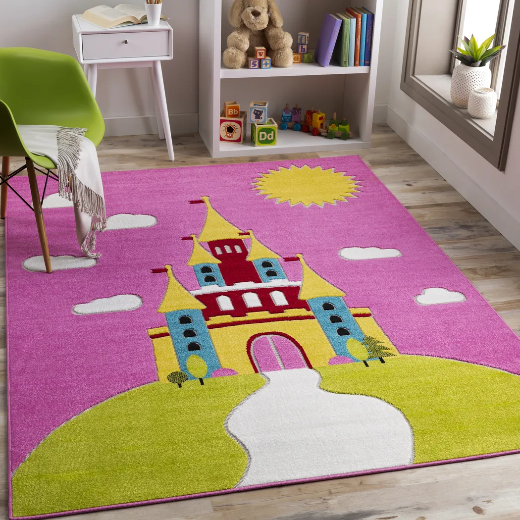 Kids Castle Top Pink 5' x 7' Rug - Thumbnail - Image 6