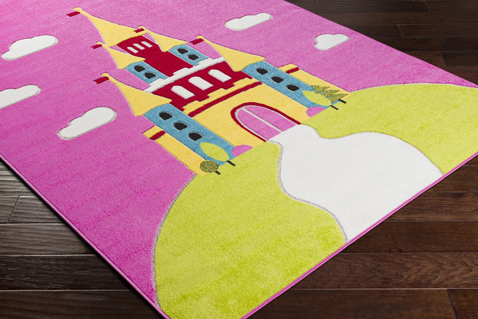 Kids Castle Top Pink 7' x 9' Rug - Thumbnail - Image 2