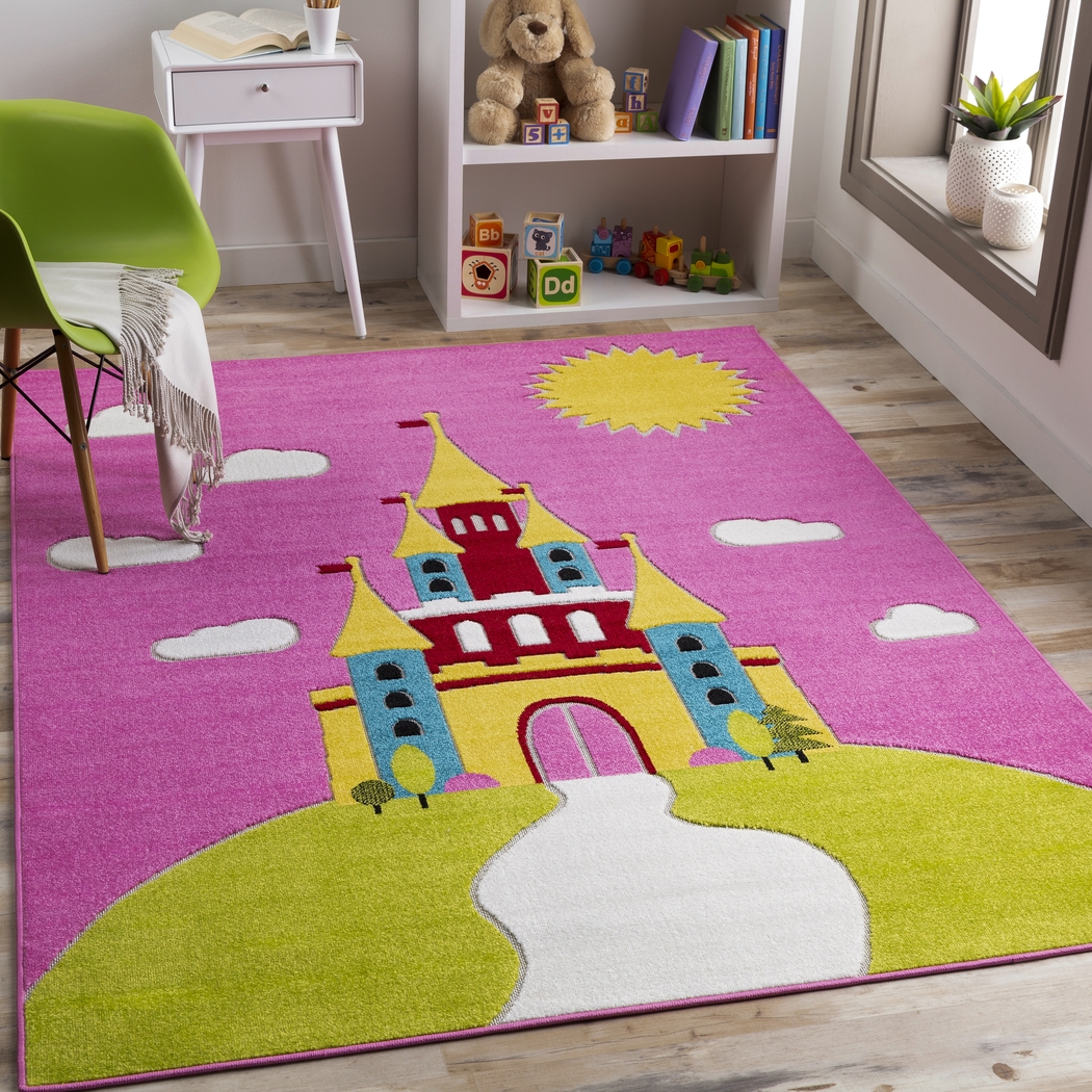 Kids Castle Top Pink 7' x 9' Rug - Thumbnail - Image 6