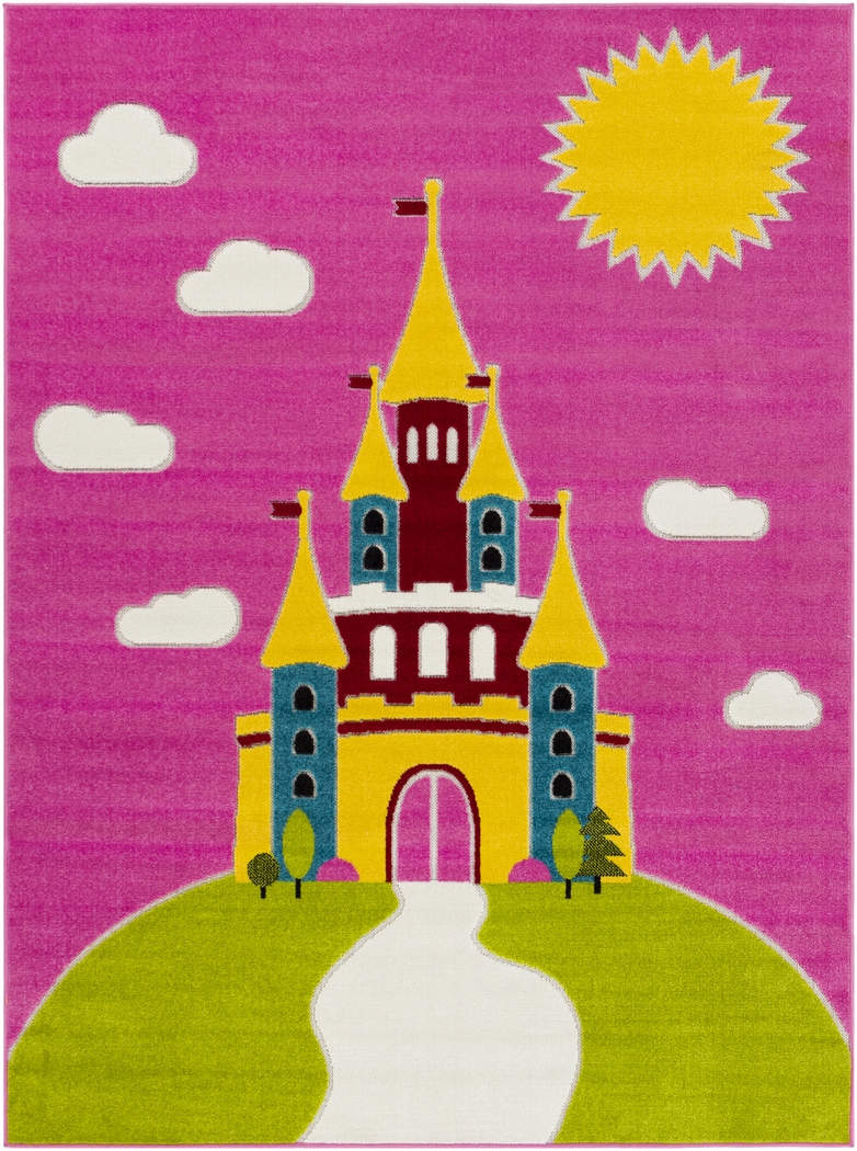 Kids Castle Top Pink 7' x 9' Rug - Thumbnail - Image 1