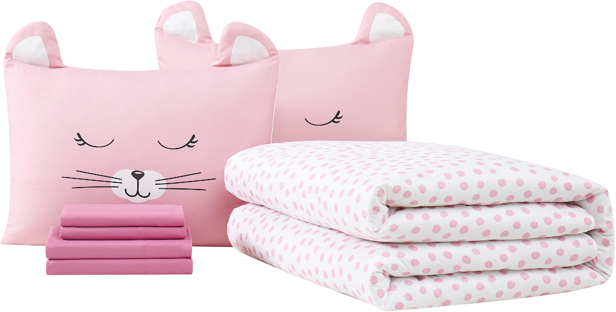 Kids Cat Cuddles Pink Twin Comforter Set - Thumbnail - Image 2