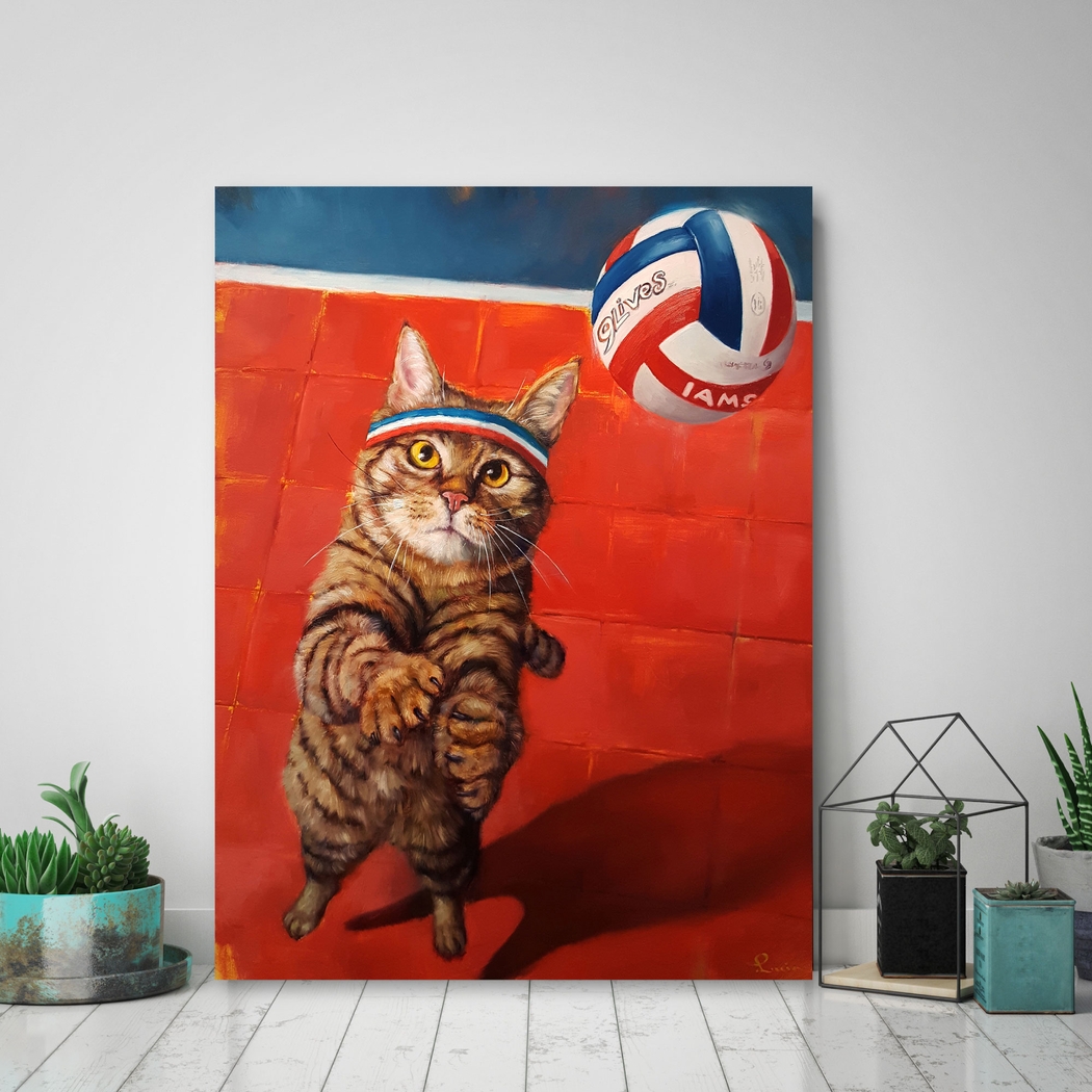 Kids Cat Volley Red Artwork - Thumbnail - Image 2