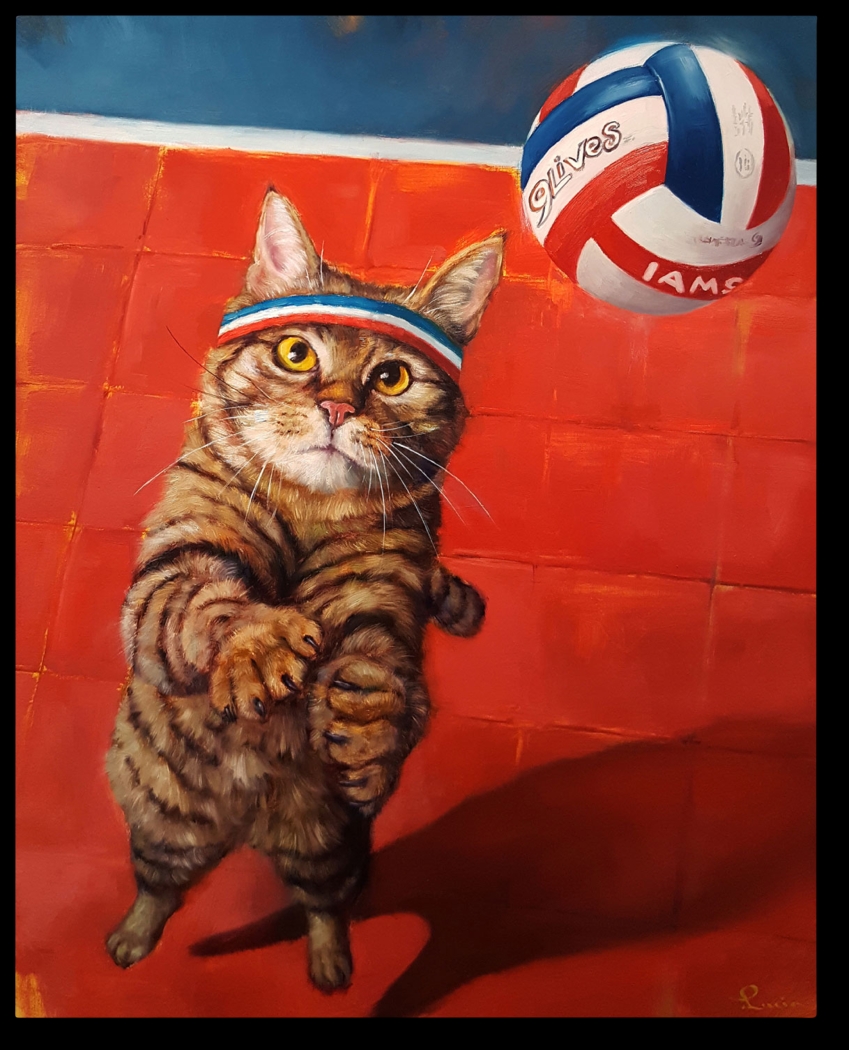 Kids Cat Volley Red Artwork - Thumbnail - Image 1