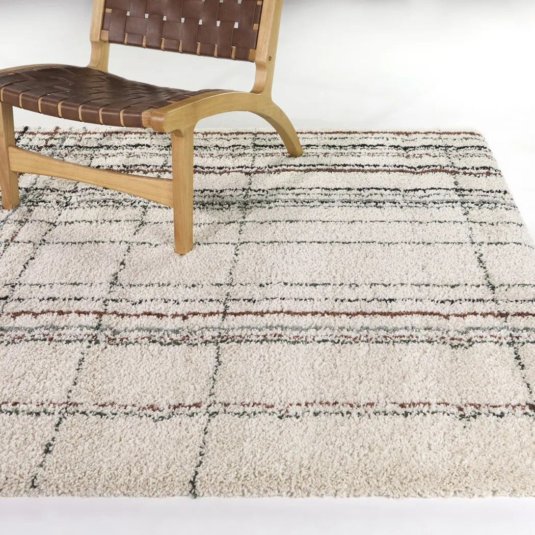 Kids Grid Theory Cream 5'3 x 7' Rug - Thumbnail - Image 2
