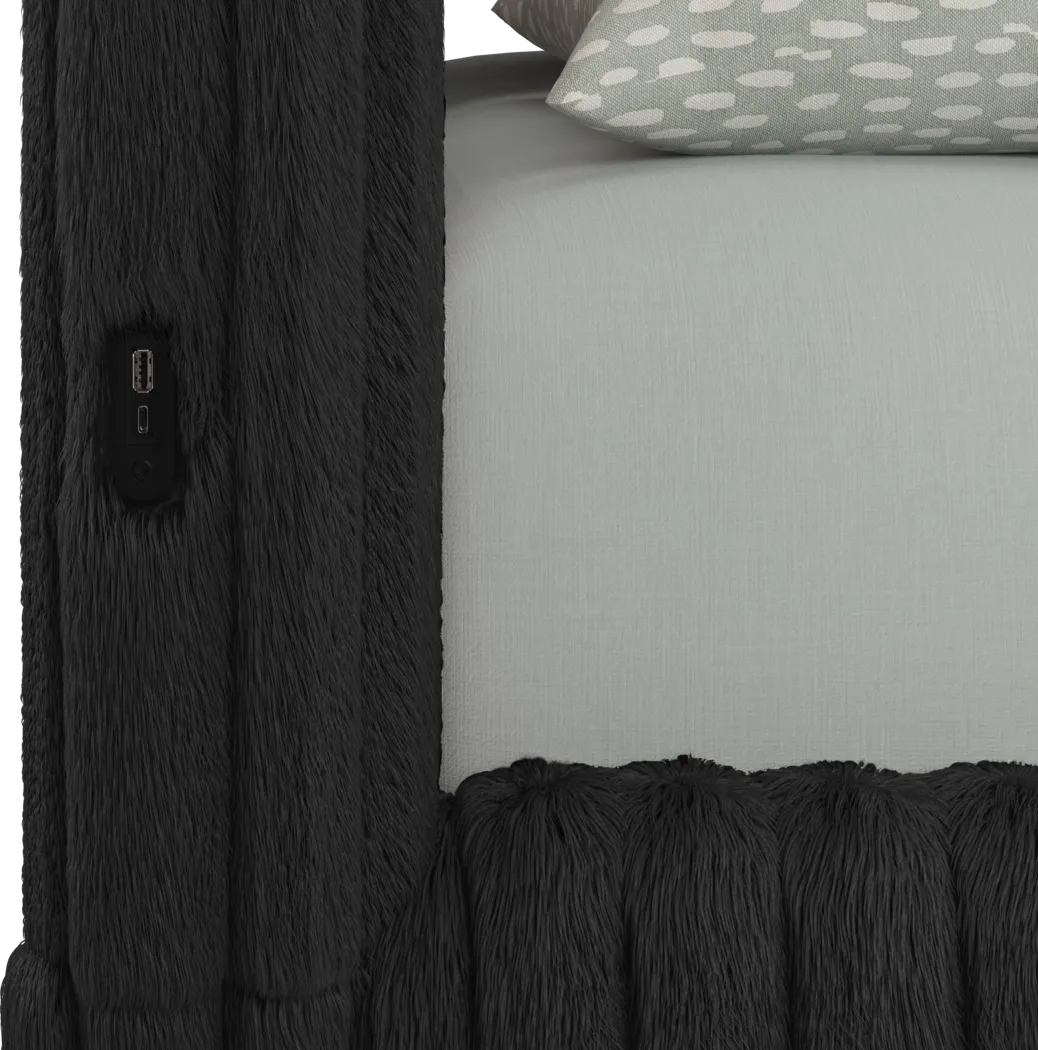 Kids Charlize Black Full Upholstered Bed - Thumbnail - Image 3