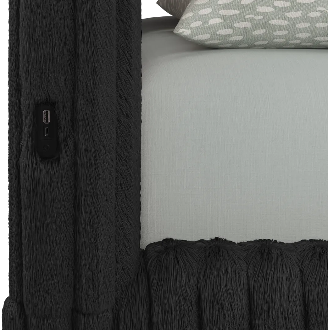 Kids Charlize Black Twin Upholstered Bed - Thumbnail - Image 3