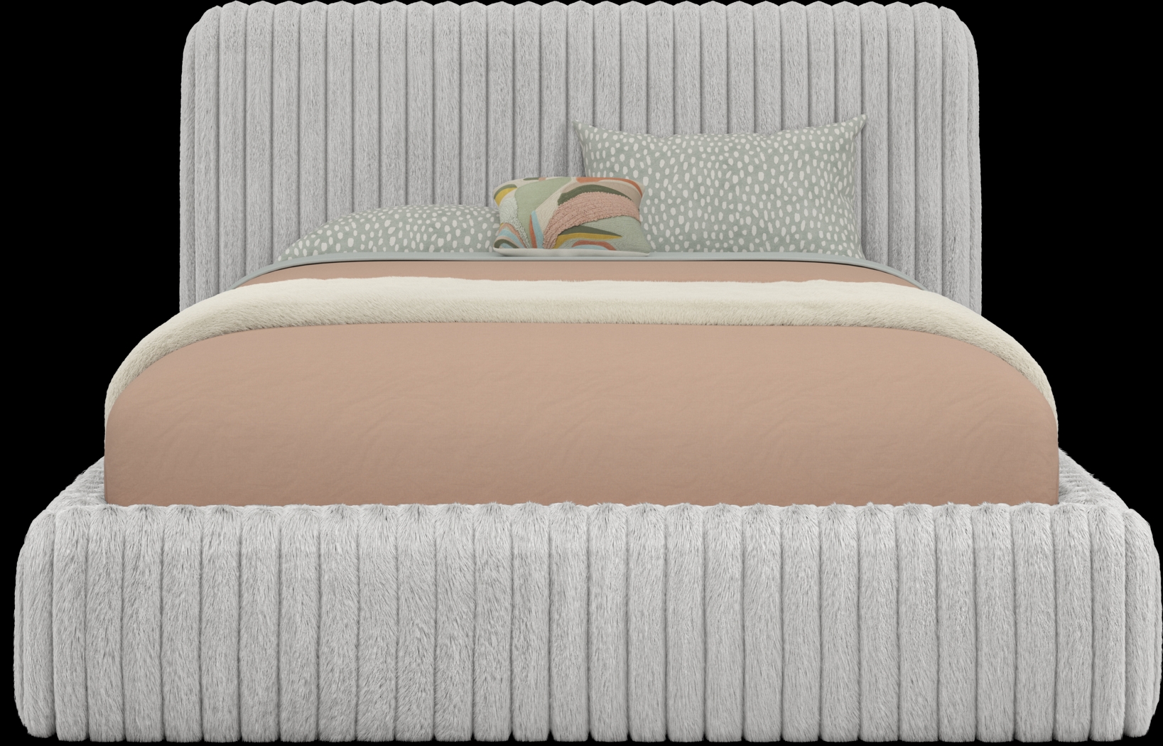 Kids Charlize Light Gray Full Upholstered Bed - Thumbnail - Image 2