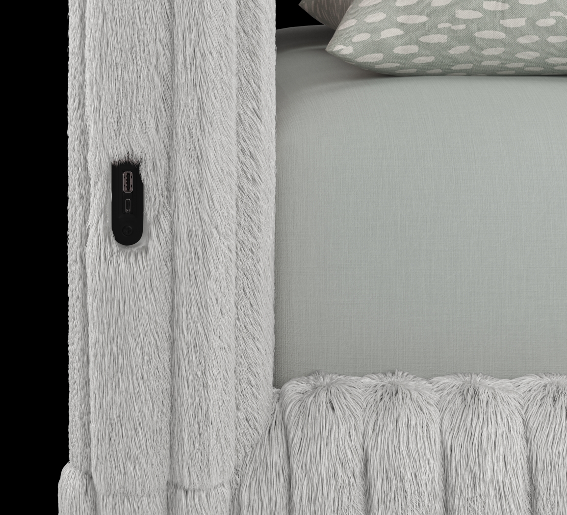 Kids Charlize Light Gray Full Upholstered Bed - Thumbnail - Image 3