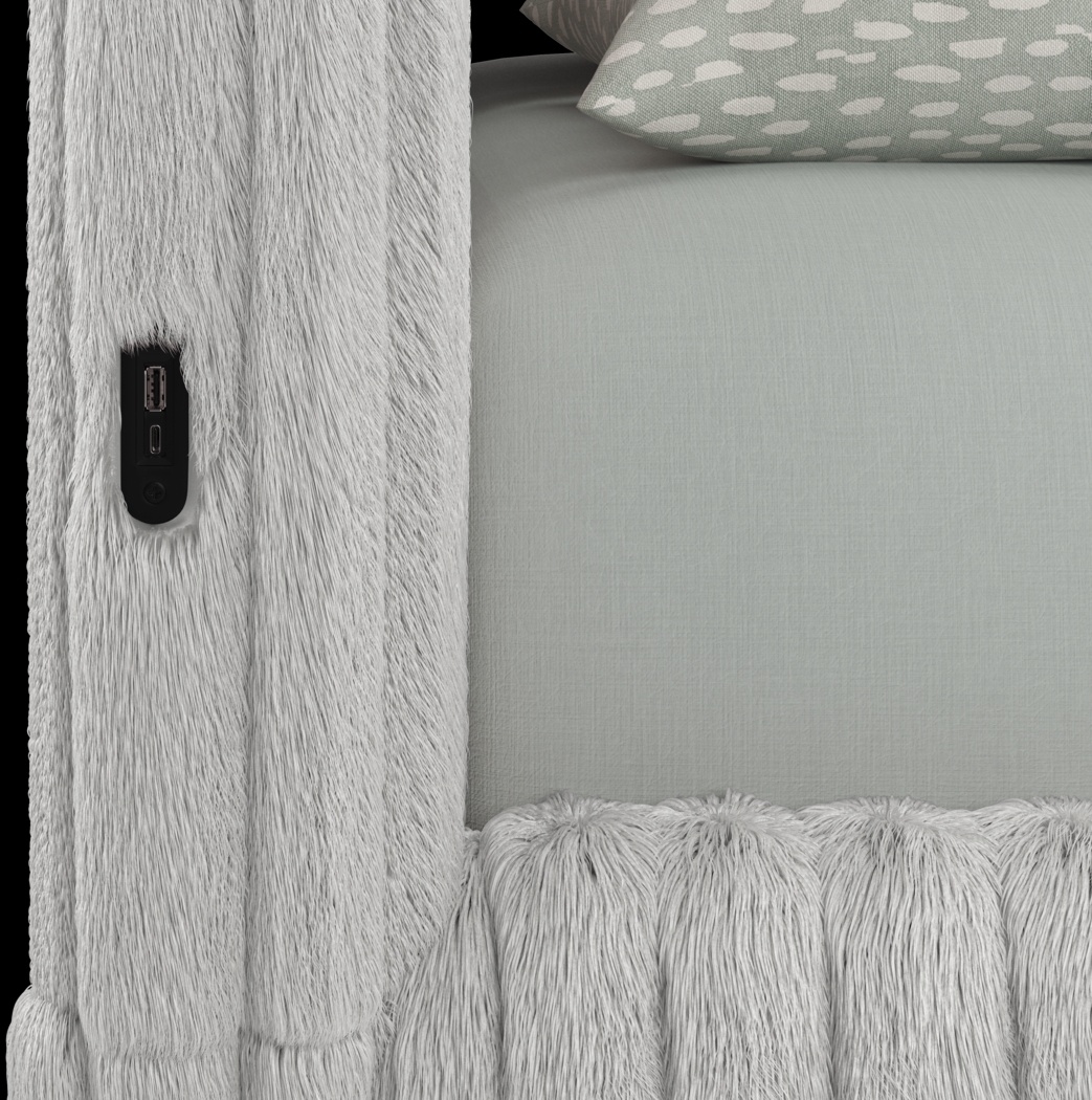 Kids Charlize Light Gray Twin Upholstered Bed - Thumbnail - Image 3