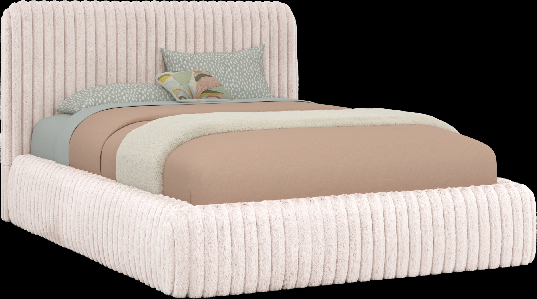 Kids Charlize Pink Full Upholstered Bed - Thumbnail - Image 1