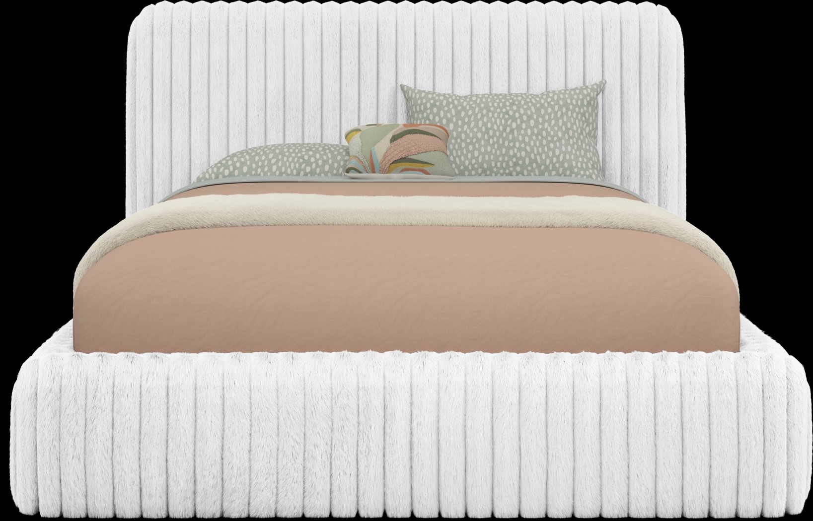 Kids Charlize White Full Upholstered Bed - Thumbnail - Image 3