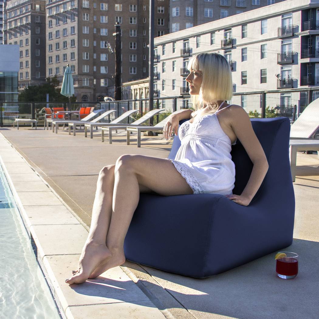 Kids Chatty Garden Navy Indoor/Outdoor Bean Bag Chair - Thumbnail - Image 4