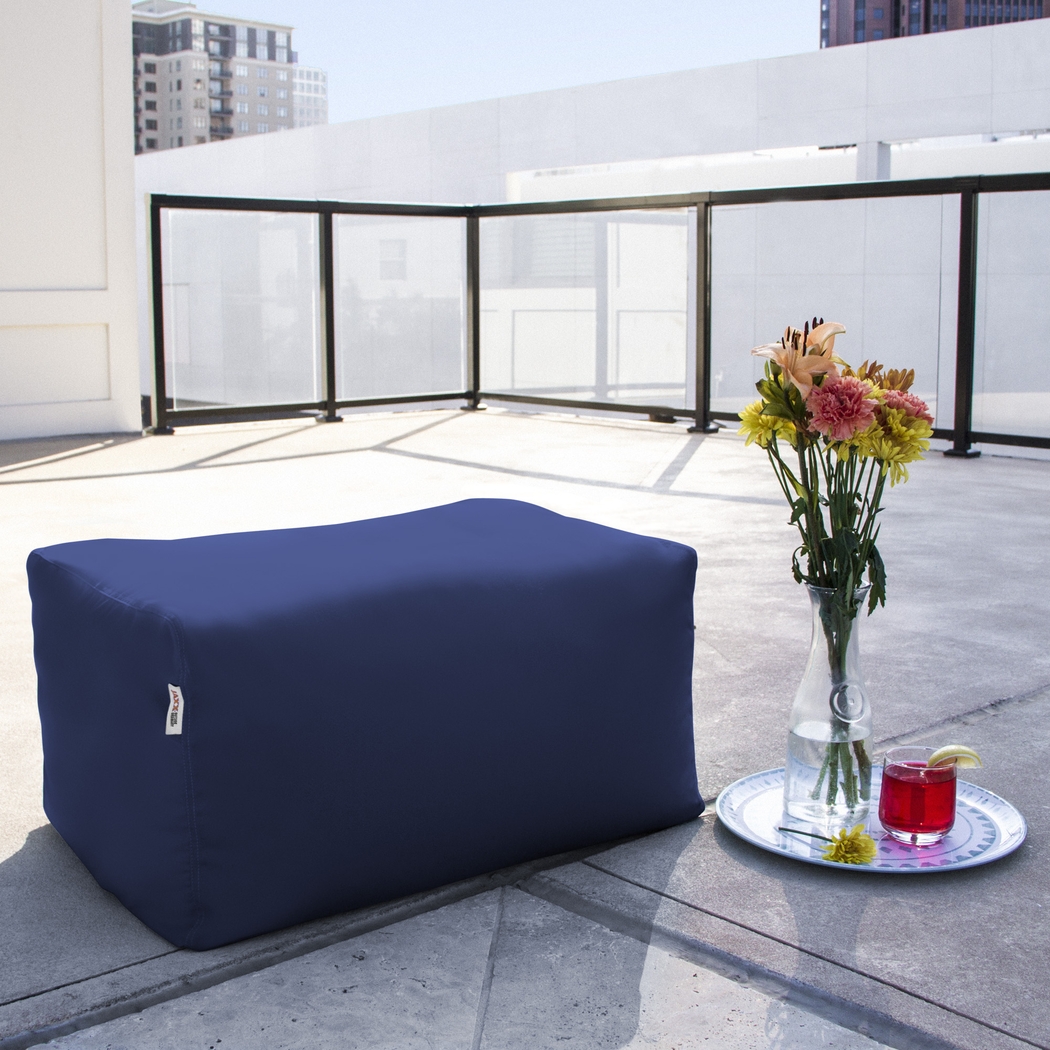 Kids Chatty Garden Navy Indoor/Outdoor Ottoman - Thumbnail - Image 2