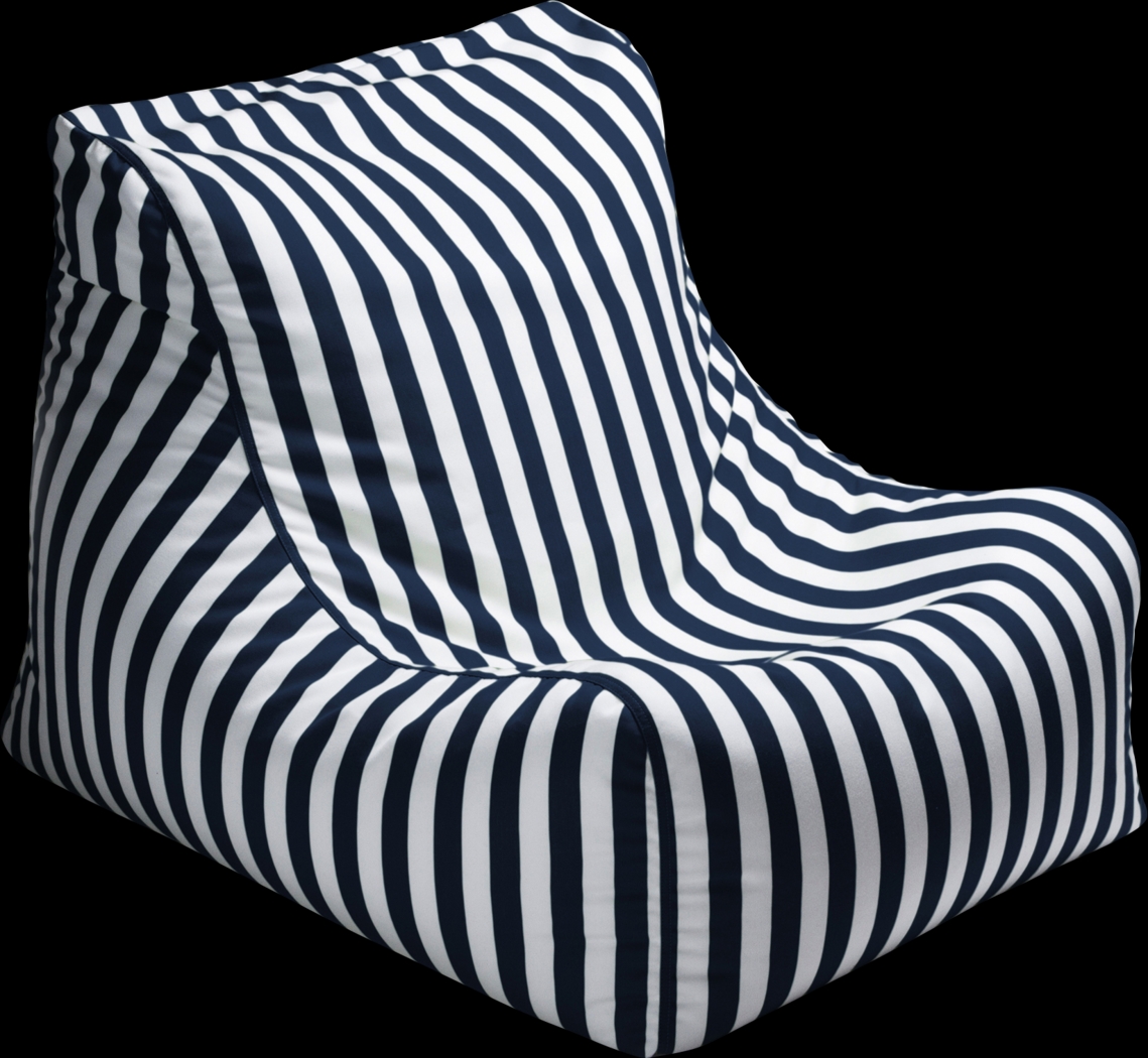 Kids Chatty Garden Navy/White Indoor/Outdoor Bean Bag Chair - Thumbnail - Image 1