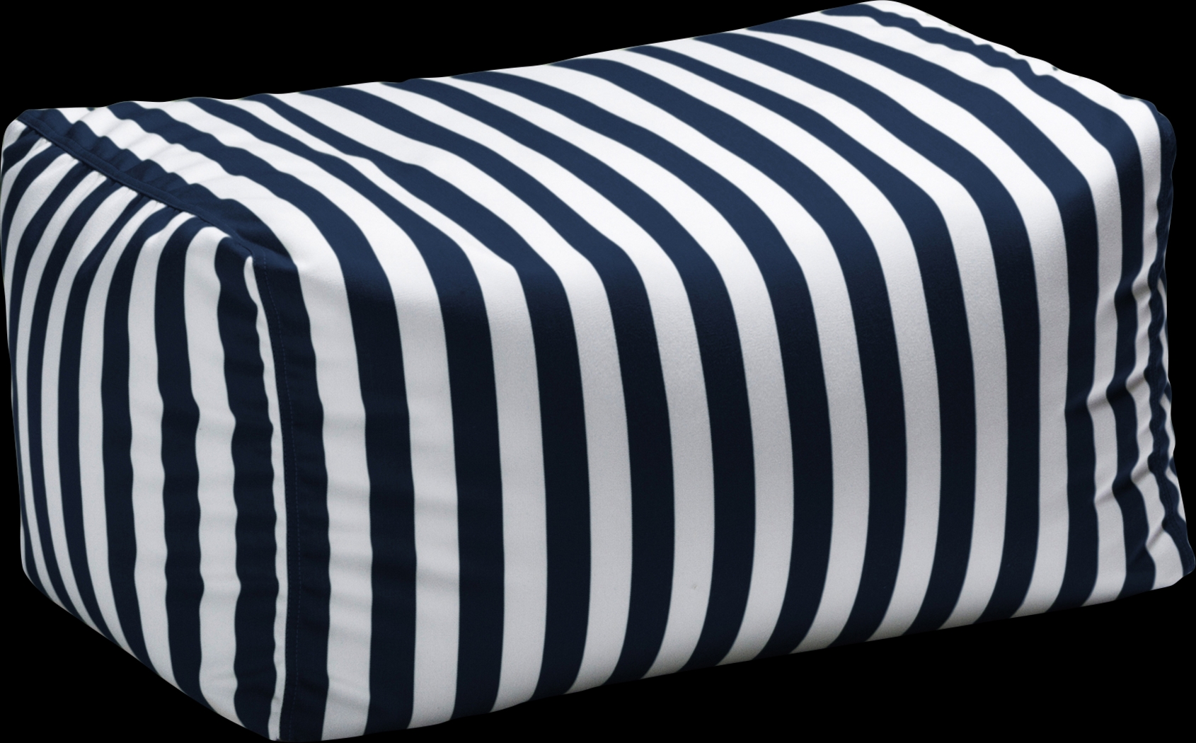 Kids Chatty Garden Navy/White Indoor/Outdoor Ottoman - Thumbnail - Image 1