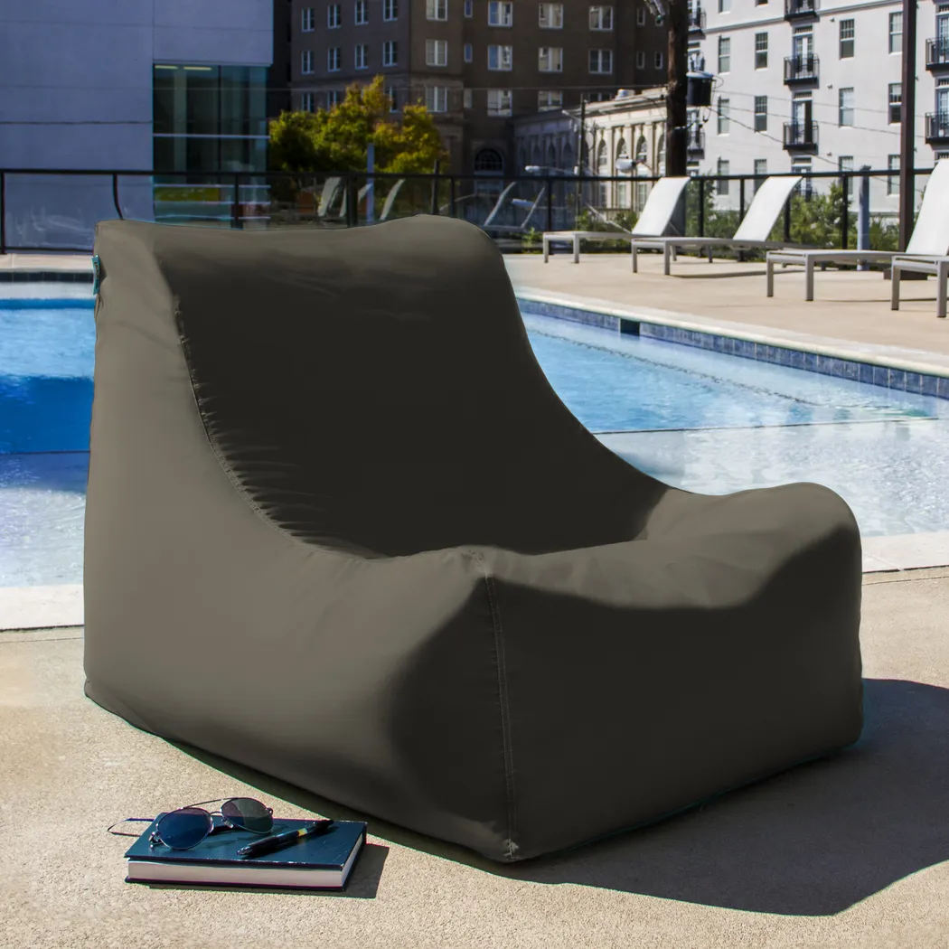 Kids Chatty Garden Taupe Indoor/Outdoor Bean Bag Chair - Thumbnail - Image 2