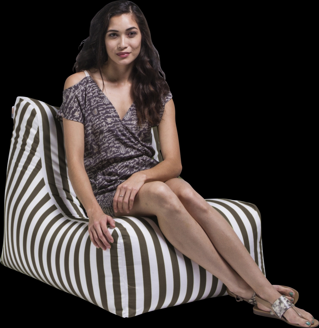 Kids Chatty Garden Taupe/White Indoor/Outdoor Bean Bag Chair - Thumbnail - Image 3