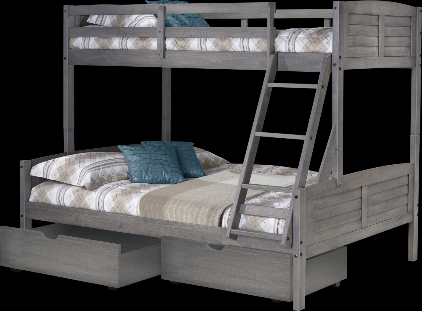 Kids Chemot Gray Twin/Full Bunk Bed - Thumbnail - Image 1