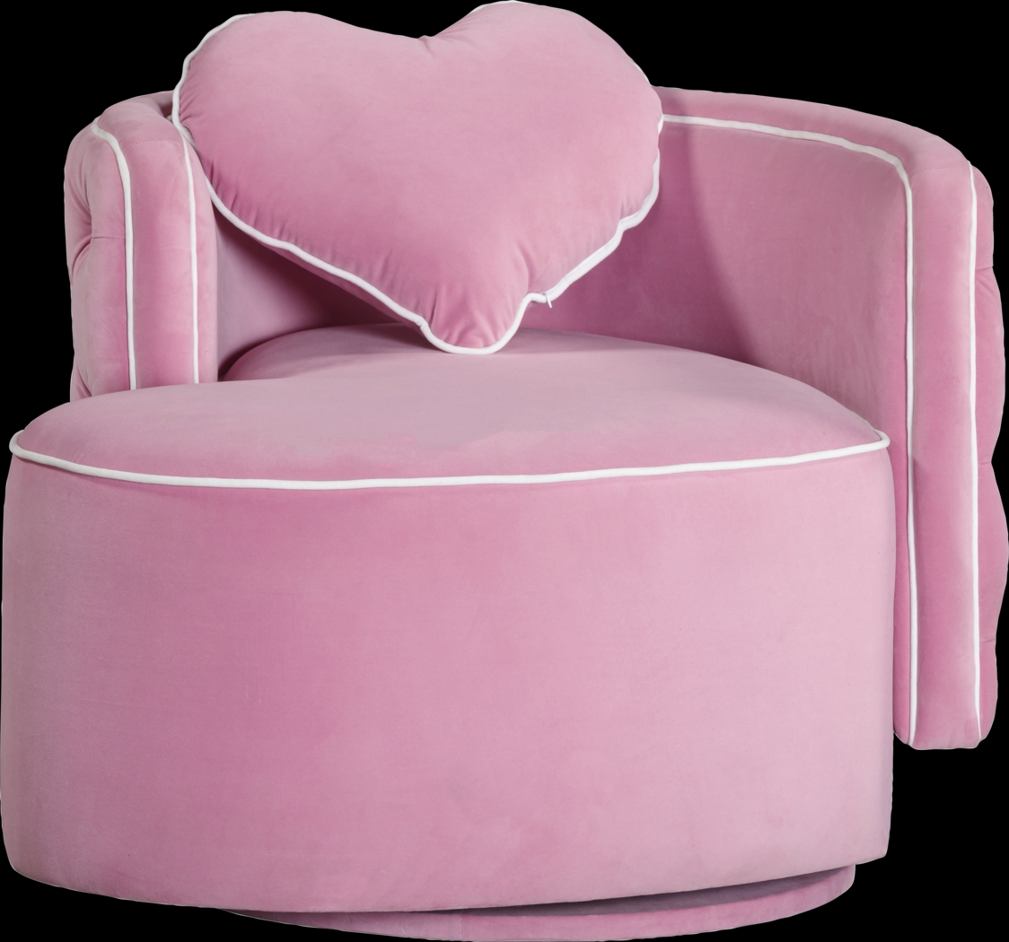 Kids Cherie Pink Heart Swivel Chair - Thumbnail - Image 2