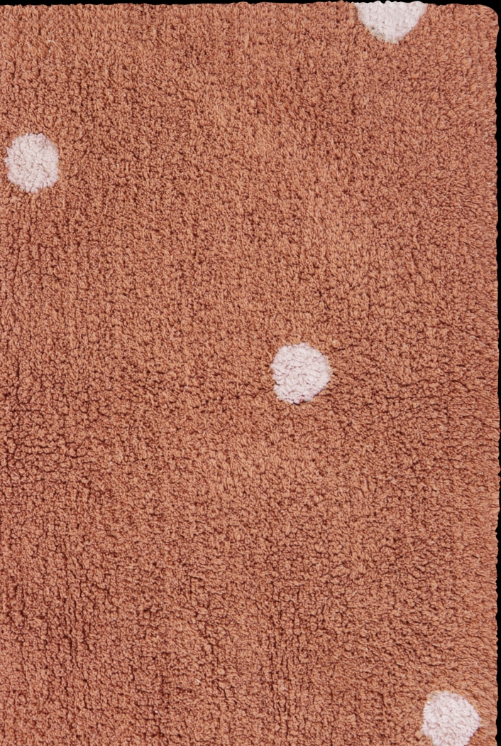 Kids Chestnut 3'3 x 4'11 Mini Dot Machine Washable Rug - Thumbnail - Image 3