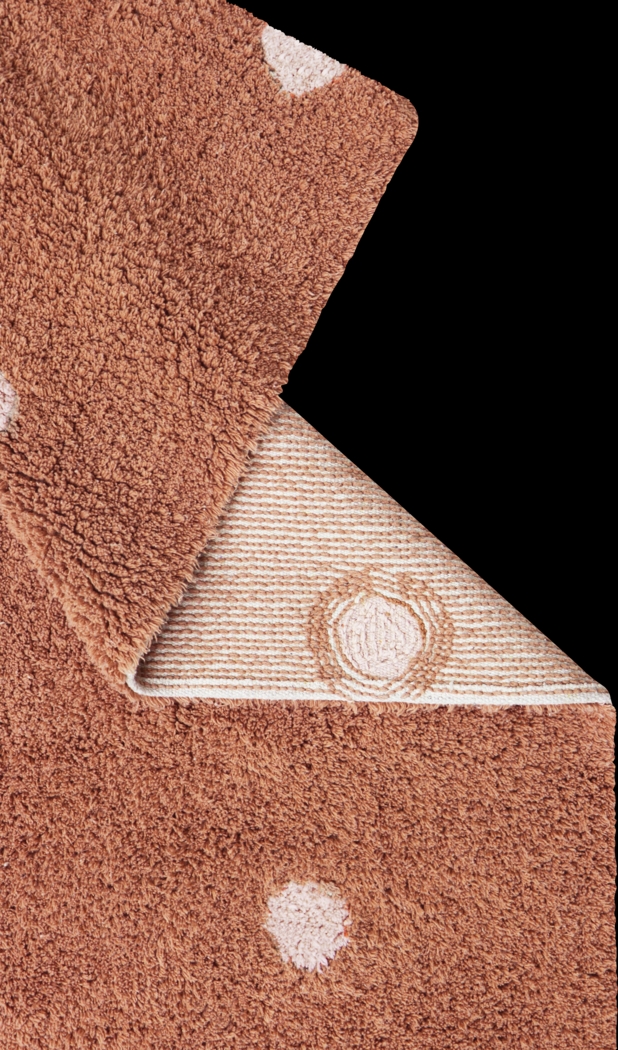 Kids Chestnut 3'3 x 4'11 Mini Dot Machine Washable Rug - Thumbnail - Image 4