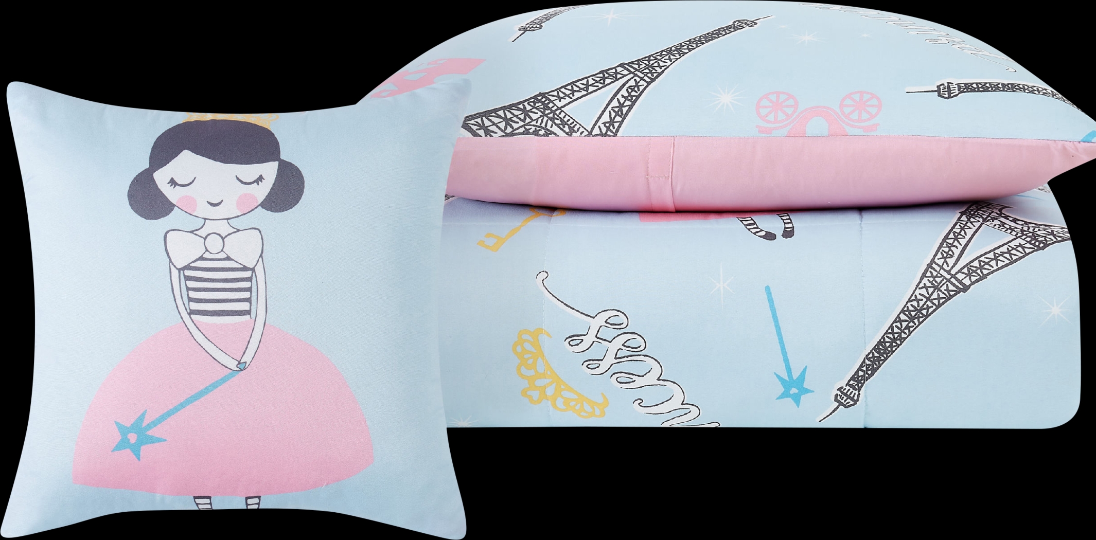 Kids Chique Parisian Blue 4 Pc Full Comforter Set - Thumbnail - Image 2