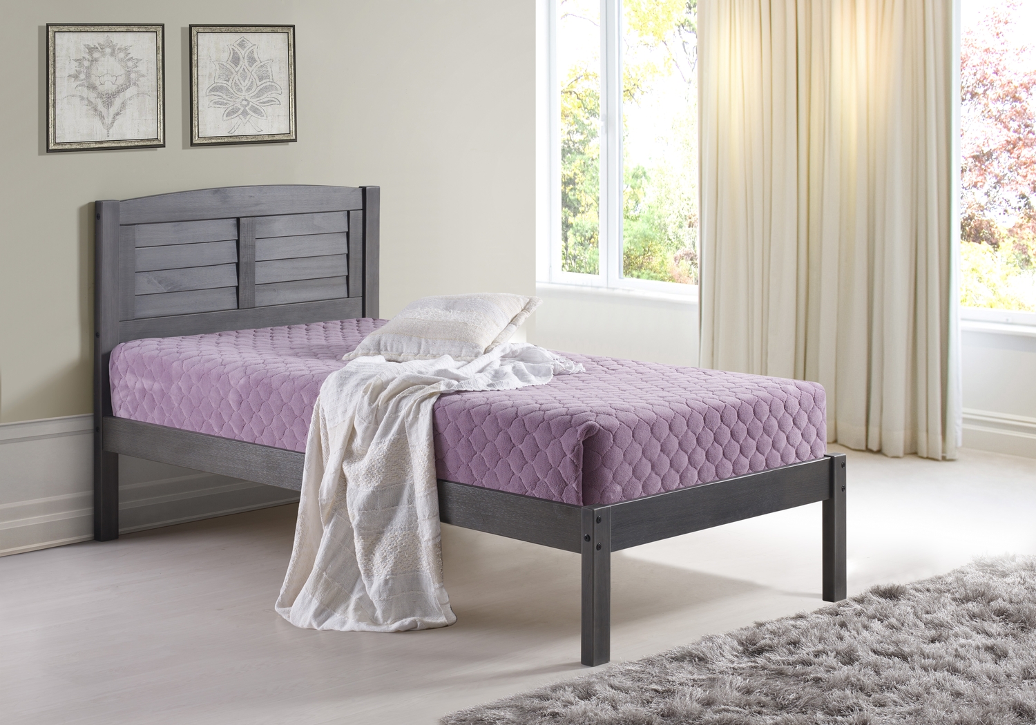 Kids Cicotte Gray Twin Bed - Thumbnail - Image 2