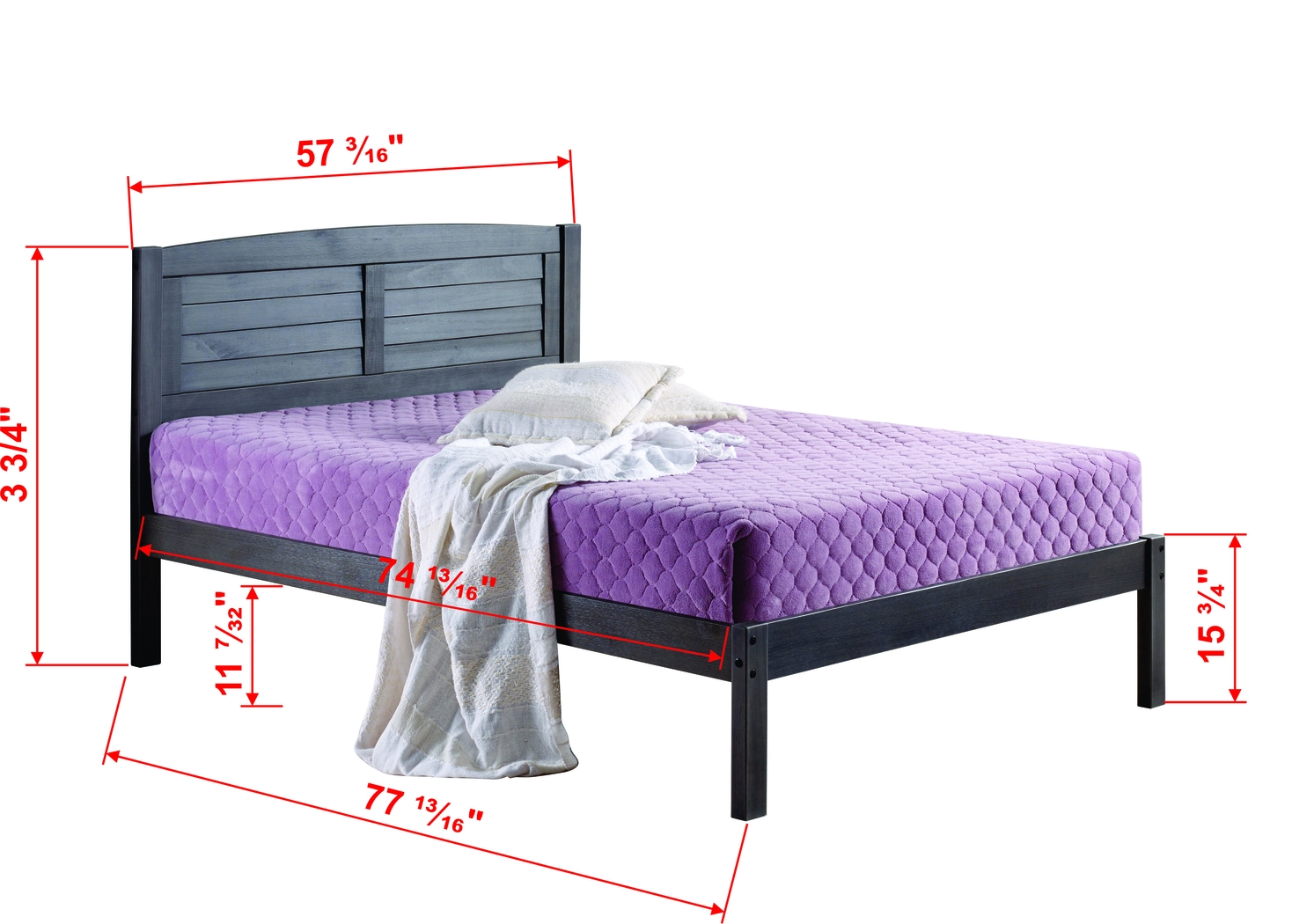 Kids Cicotte Gray Twin Bed - Thumbnail - Image 4