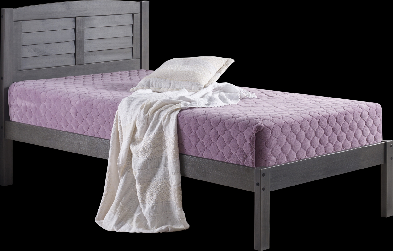 Kids Cicotte Gray Twin Bed - Thumbnail - Image 1