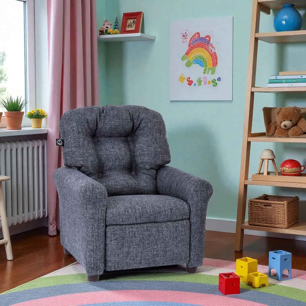 Kids Cinro Gray Recliner - Thumbnail - Image 2