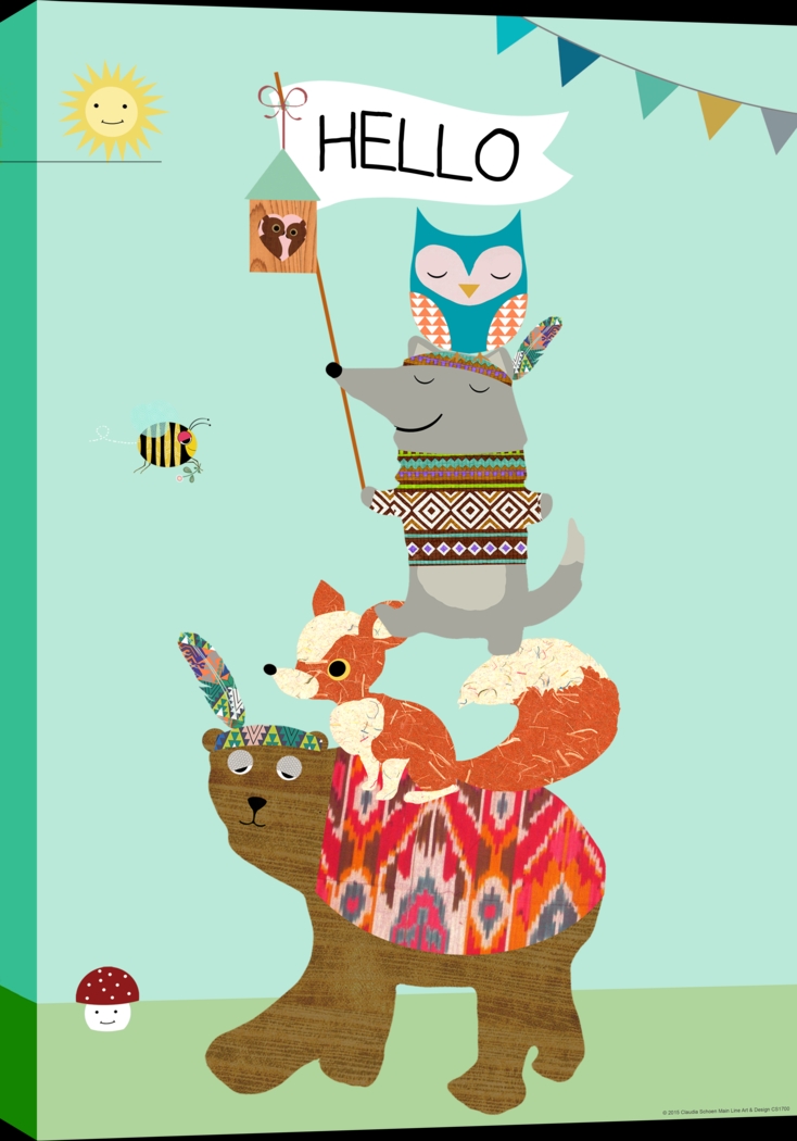 Kids Circus Friends Seafoam Artwork - Thumbnail - Image 1