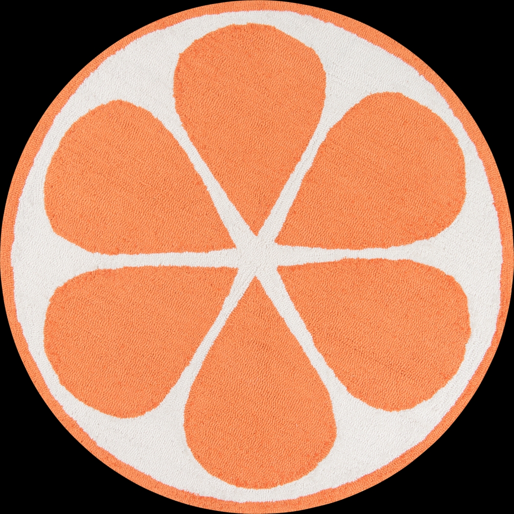 Kids Citrus Love Orange 36 In. Round Rug - Thumbnail - Image 1