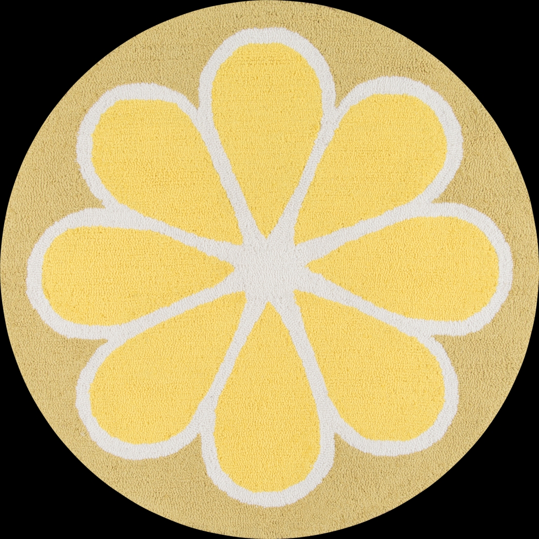 Kids Citrus Love Yellow 36 In. Round Rug - Thumbnail - Image 1