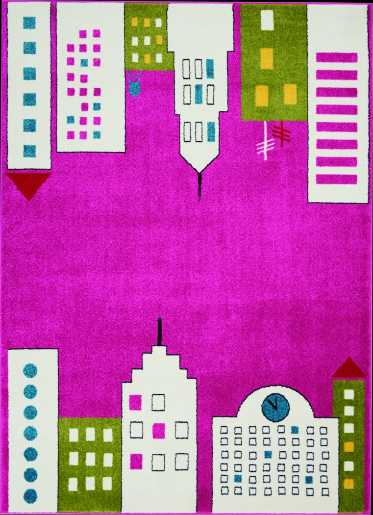 Kids City Limits Pink 5'2 x 7' Rug - Thumbnail - Image 1