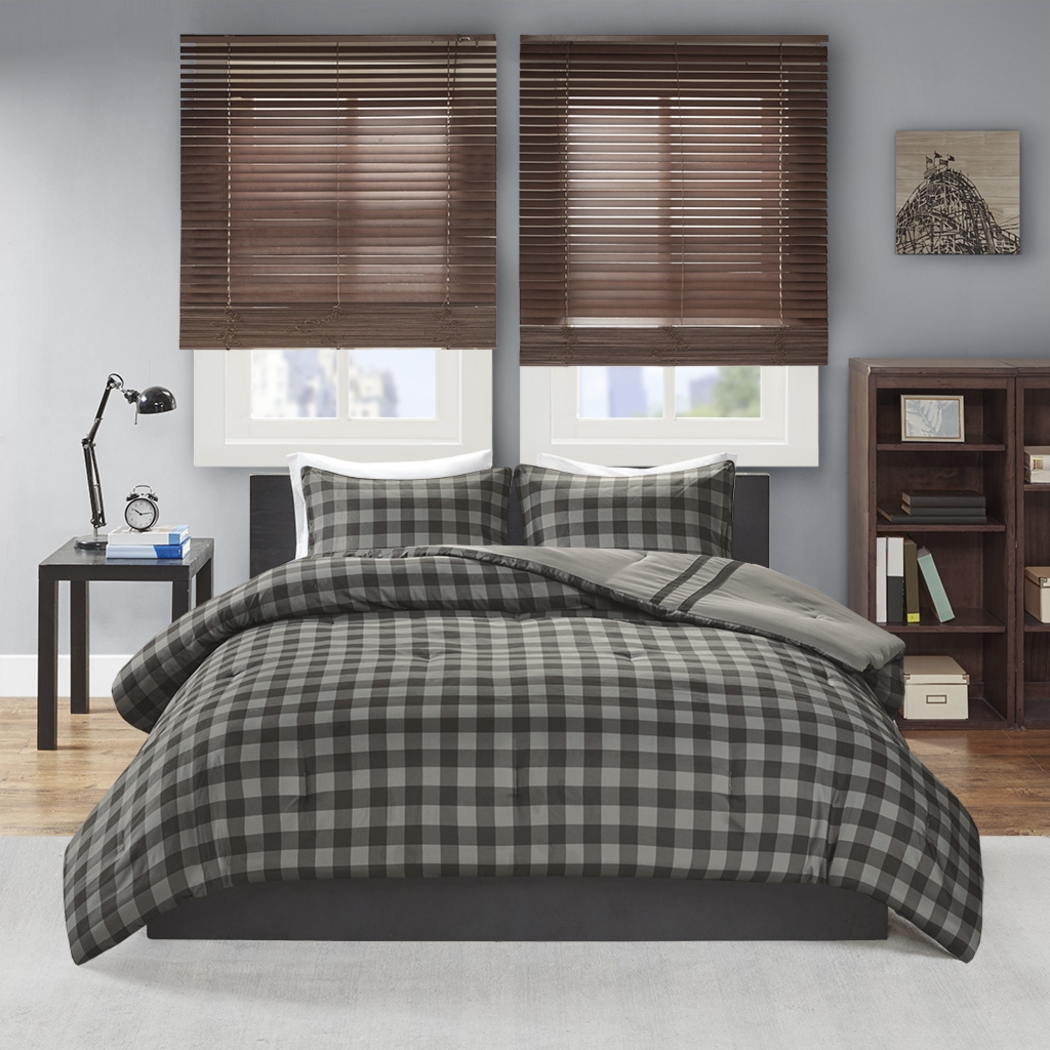 Kids Classic Checks Gray 2 Pc Twin XL Comforter Set - Thumbnail - Image 11