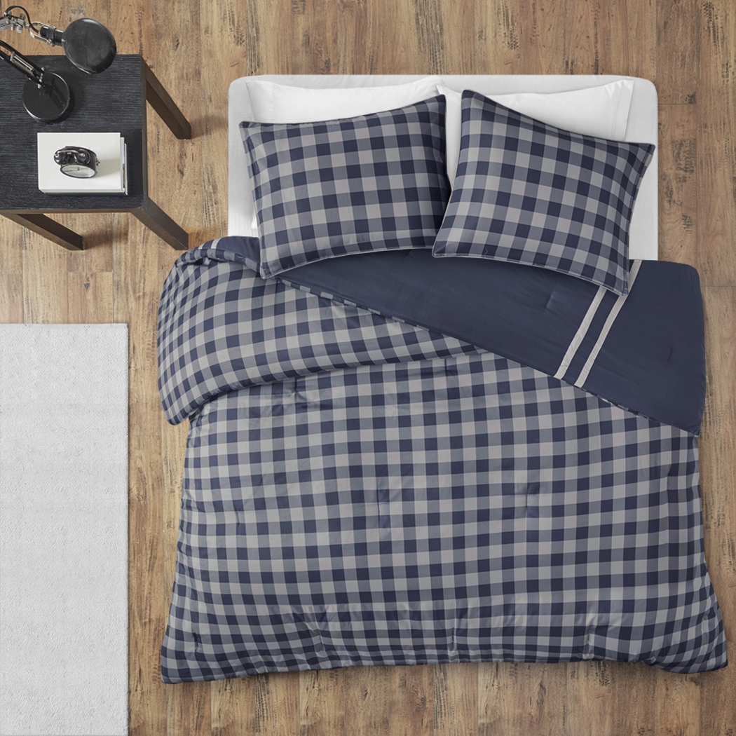 Kids Classic Checks Navy 2 Pc Twin XL Comforter Set - Thumbnail - Image 6