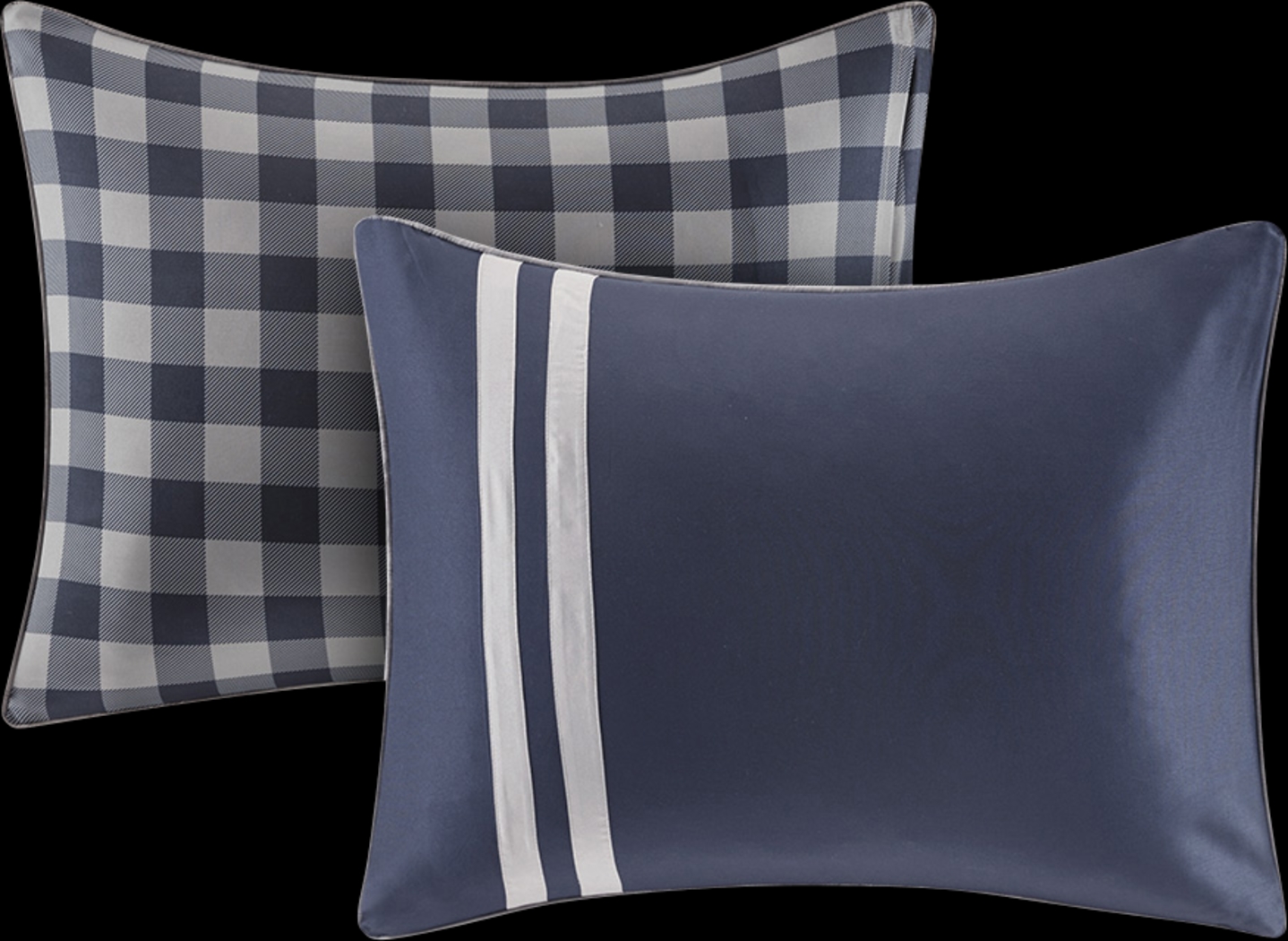 Kids Classic Checks Navy 3 Pc Full/Queen Comforter Set - Thumbnail - Image 8