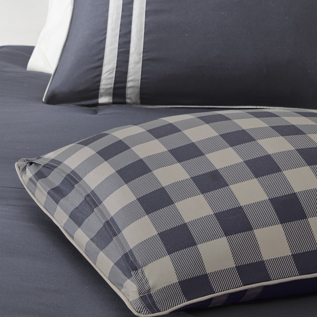 Kids Classic Checks Navy 3 Pc Full/Queen Comforter Set - Thumbnail - Image 9