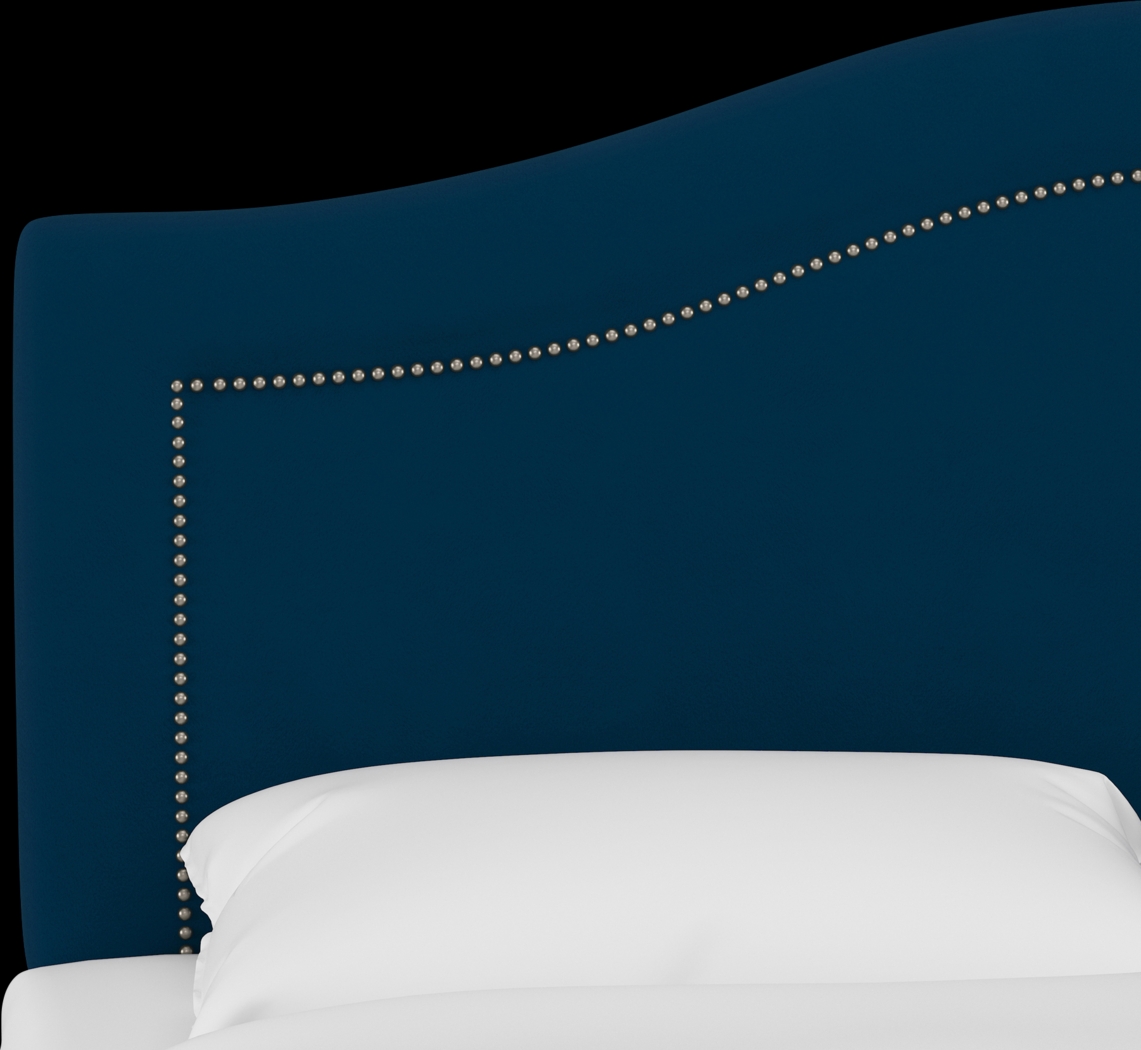 Kids Classical Notes Navy Upholstered Full Headboard - Thumbnail - Image 3