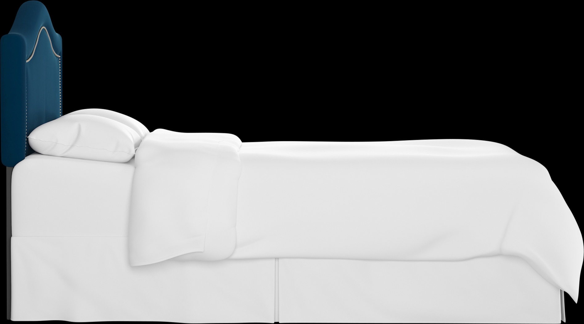 Kids Classical Notes Navy Upholstered Full Headboard - Thumbnail - Image 4