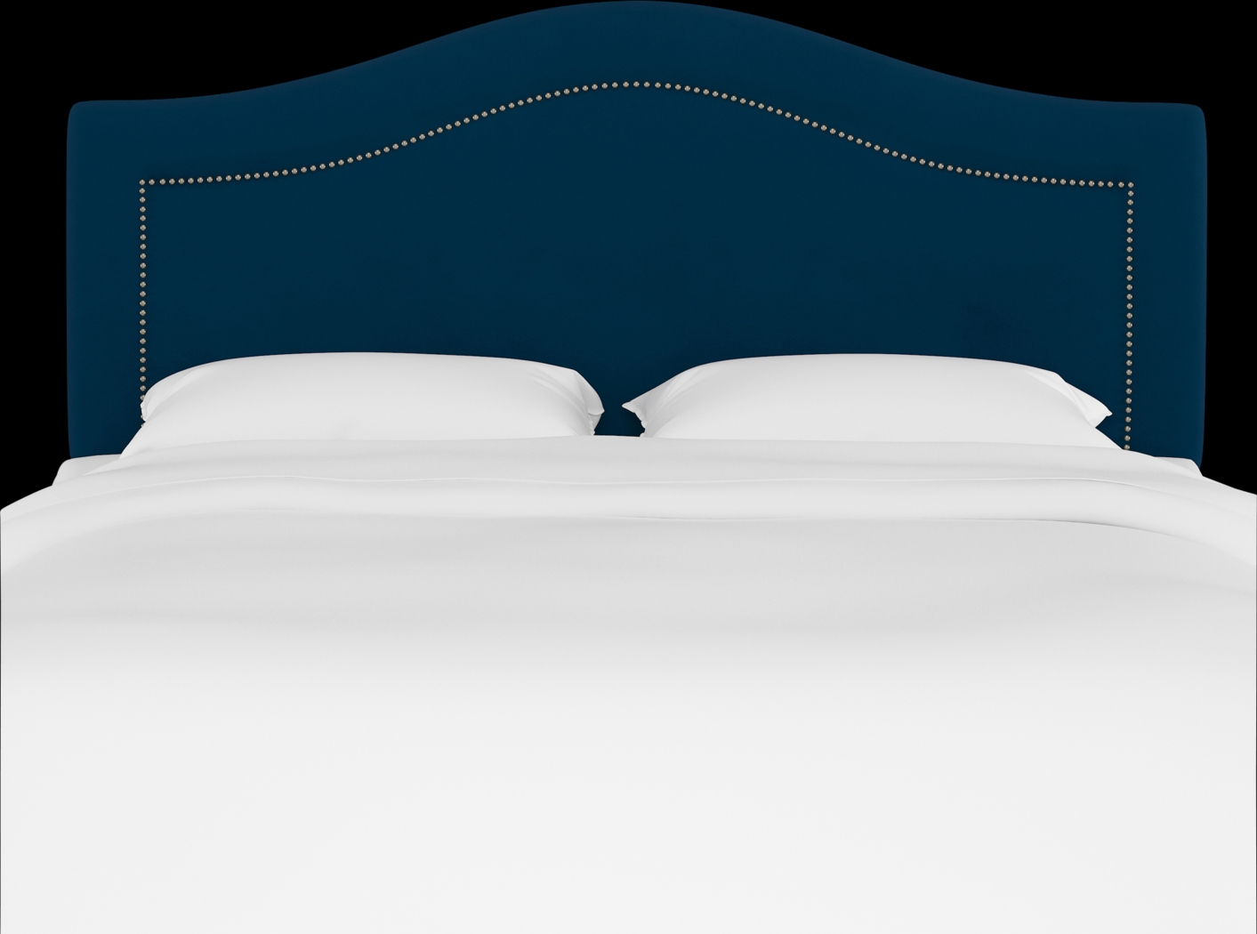 Kids Classical Notes Navy Upholstered Full Headboard - Thumbnail - Image 1