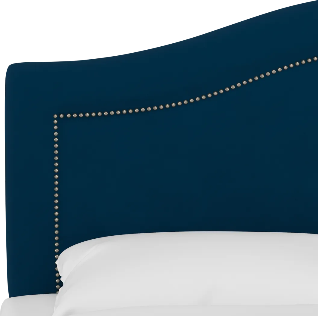 Kids Classical Notes Navy Upholstered Twin Bed - Thumbnail - Image 4