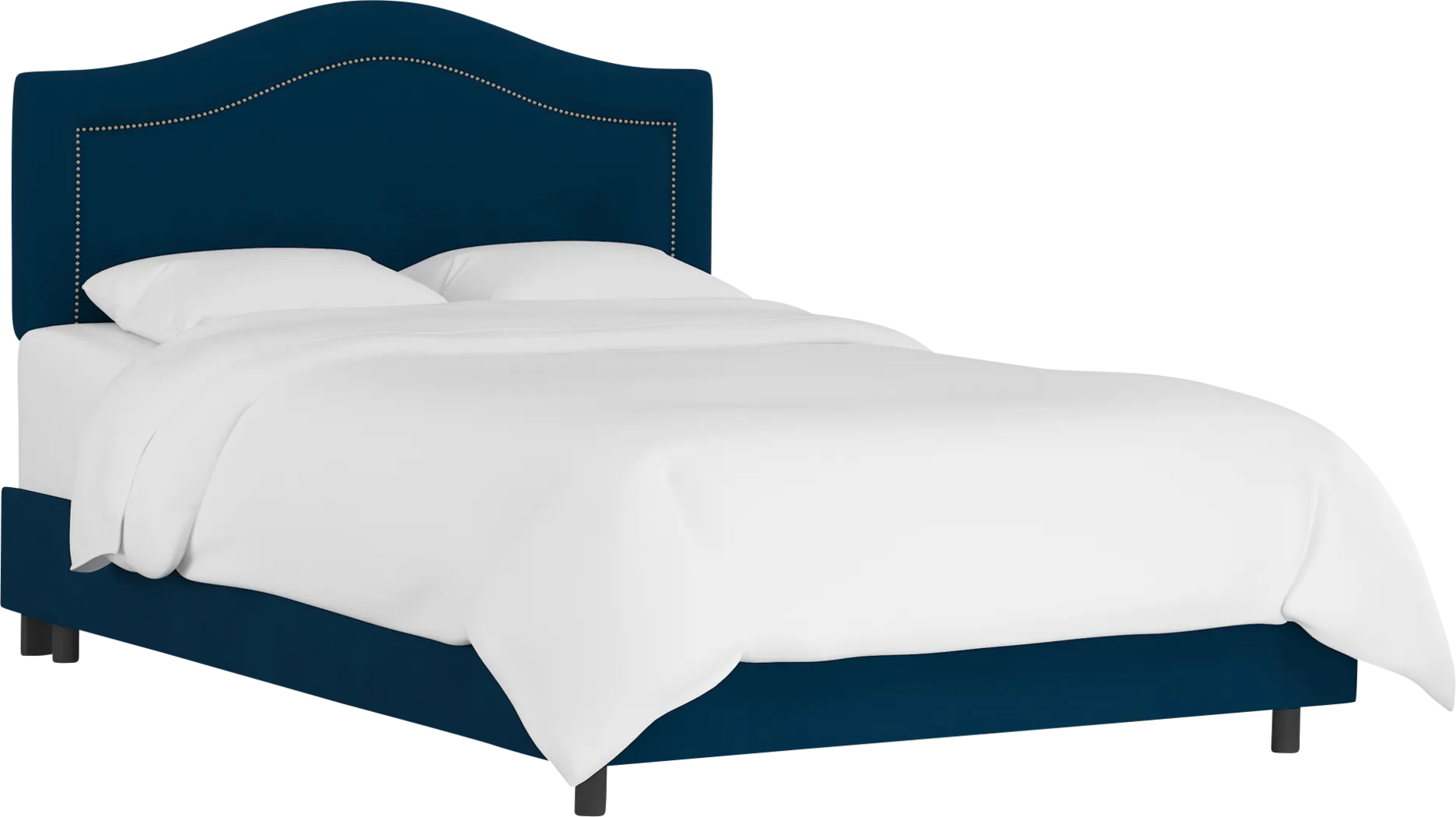 Kids Classical Notes Navy Upholstered Twin Bed - Thumbnail - Image 1