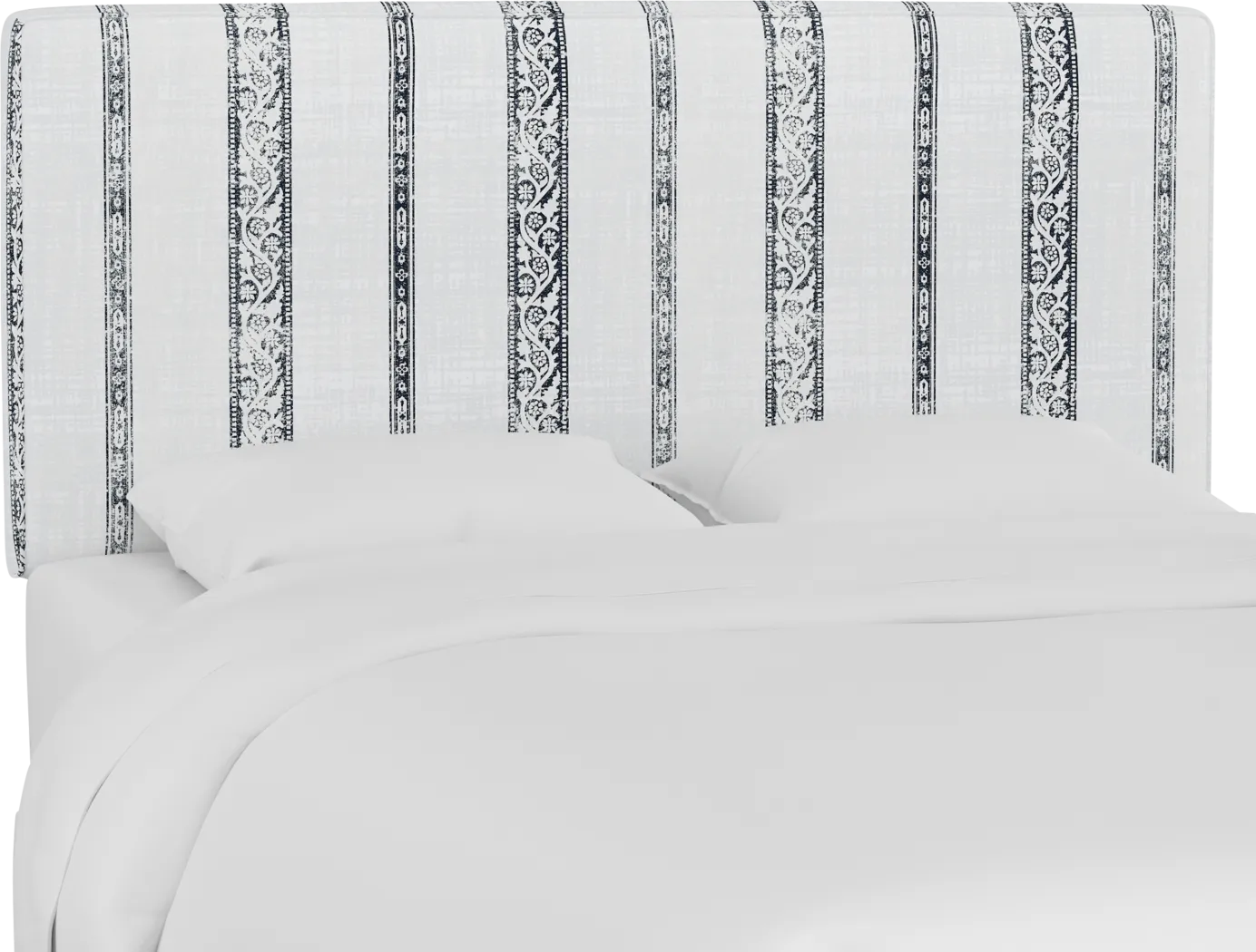 Kids Classical Notes White-Gray Full Upholstered Headboard - Thumbnail - Image 2