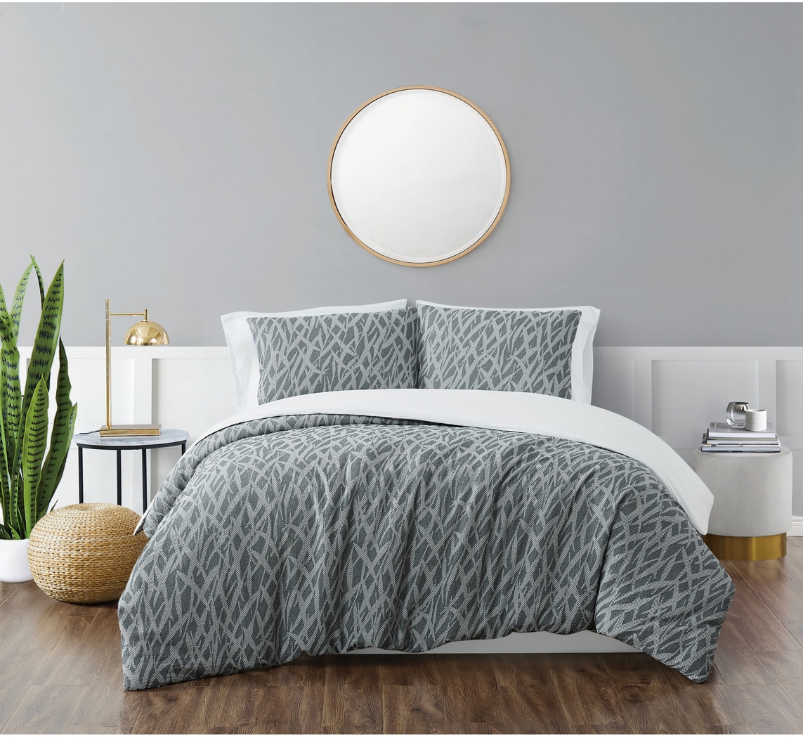 Kids Classy Scribbles Gray 3 Pc Full/Queen Comforter Set - Thumbnail - Image 1