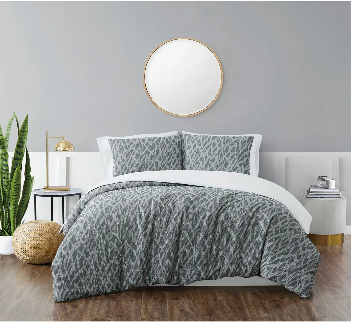 Kids Classy Scribbles Gray 3 Pc Full/Queen Comforter Set - Image 1