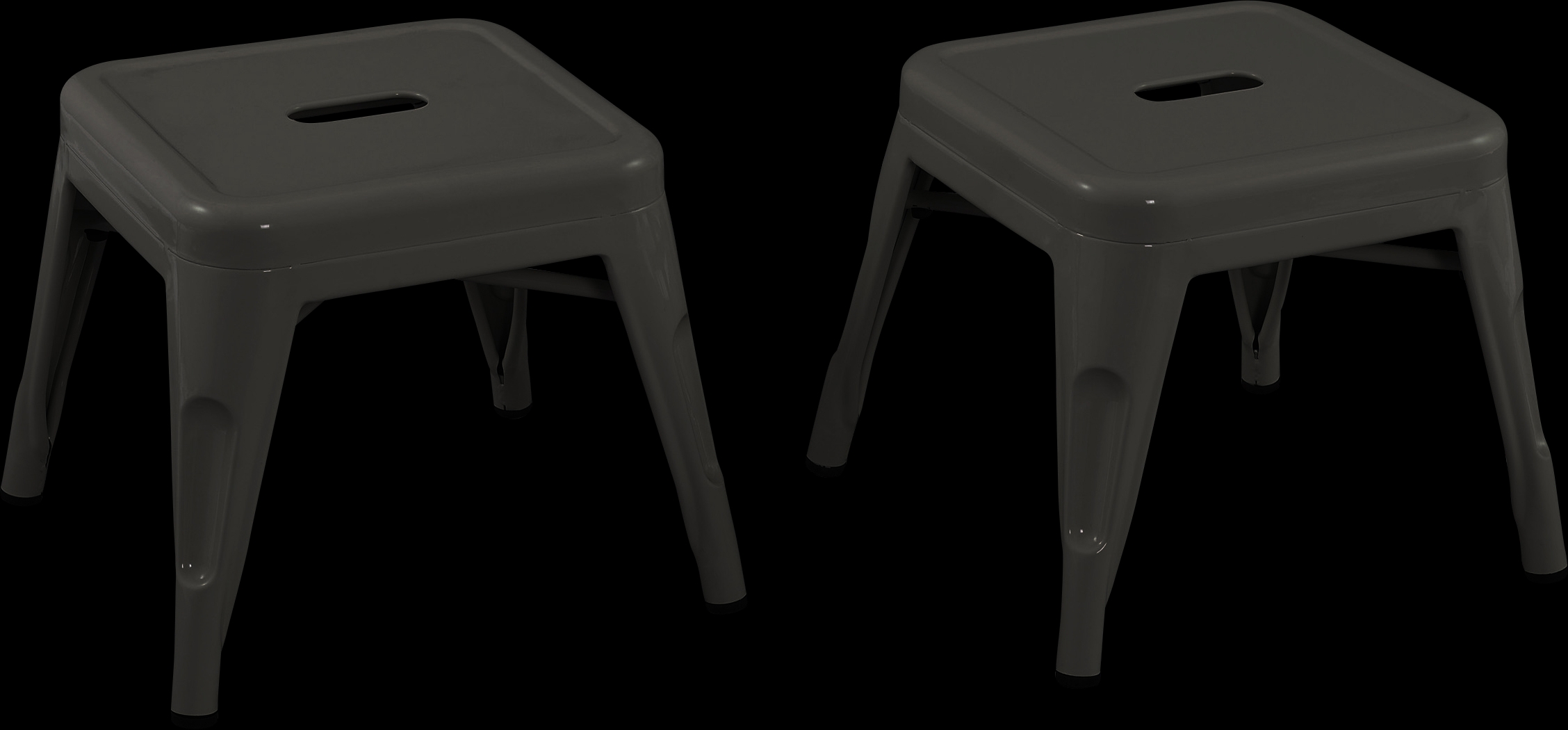 Kids Cleome Black Stool, Set of 2 - Thumbnail - Image 1