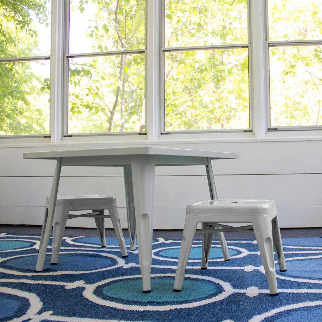 Kids Cleome Gray Stool, Set of 2 - Thumbnail - Image 4