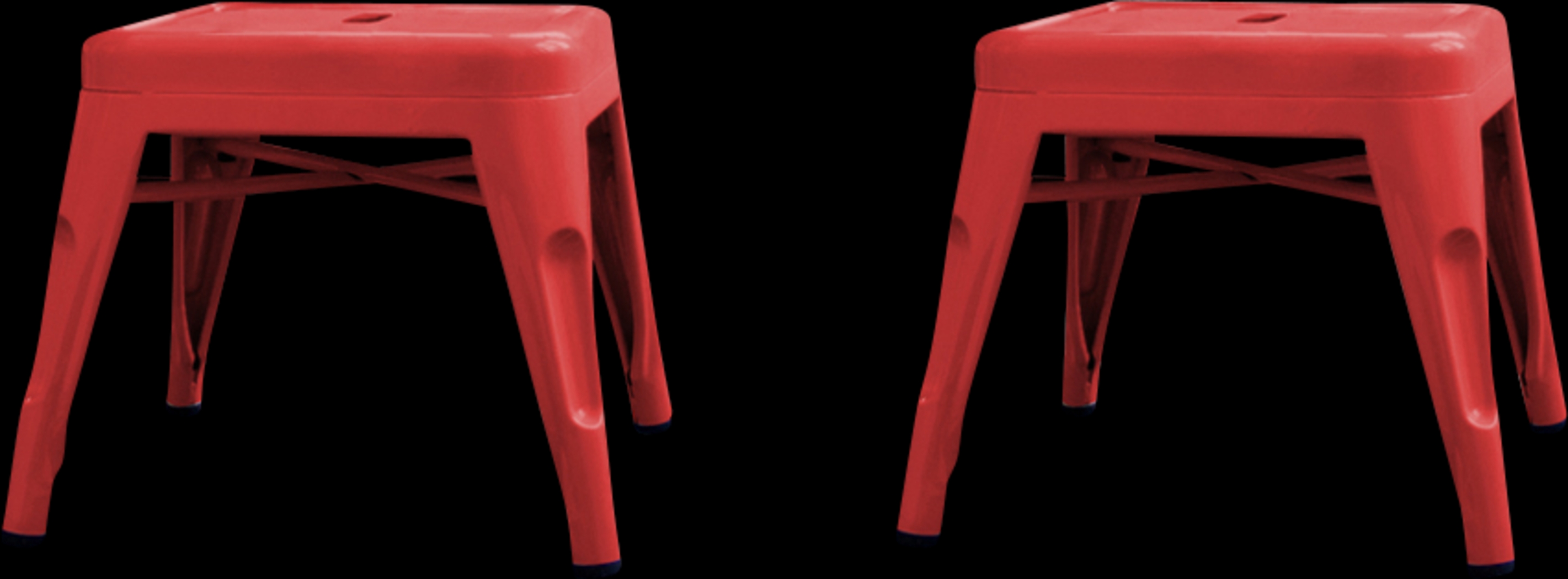 Kids Cleome Red Stool, Set of 2 - Thumbnail - Image 3
