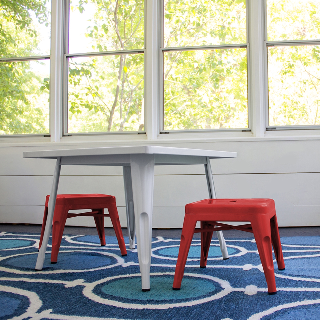 Kids Cleome Red Stool, Set of 2 - Thumbnail - Image 4